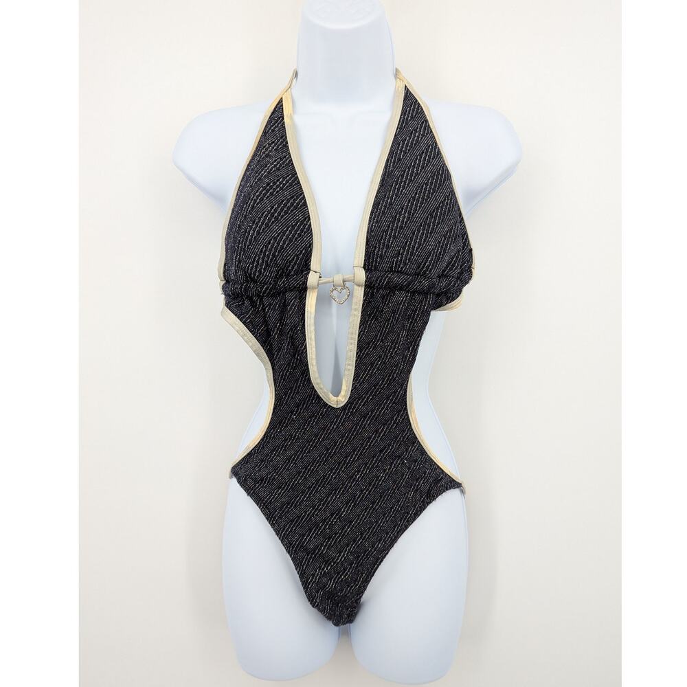 Dark Navy Shimmering InMocean Monokini Swimsuit Size 12 *READ*